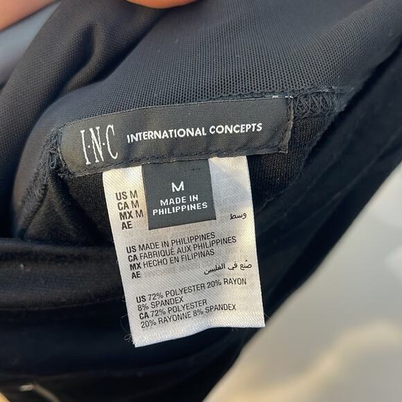 INC Black Zipper Pocket Detail Pull On Polyester Skinny Pants Leggings Size Med - Picture 5 of 8